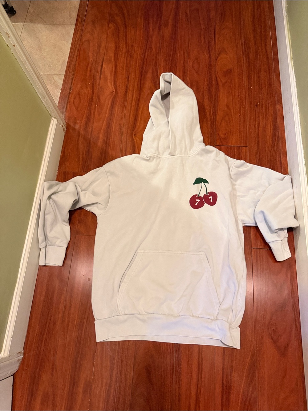 PacSun Cream Hoodie with Cherry Graphic